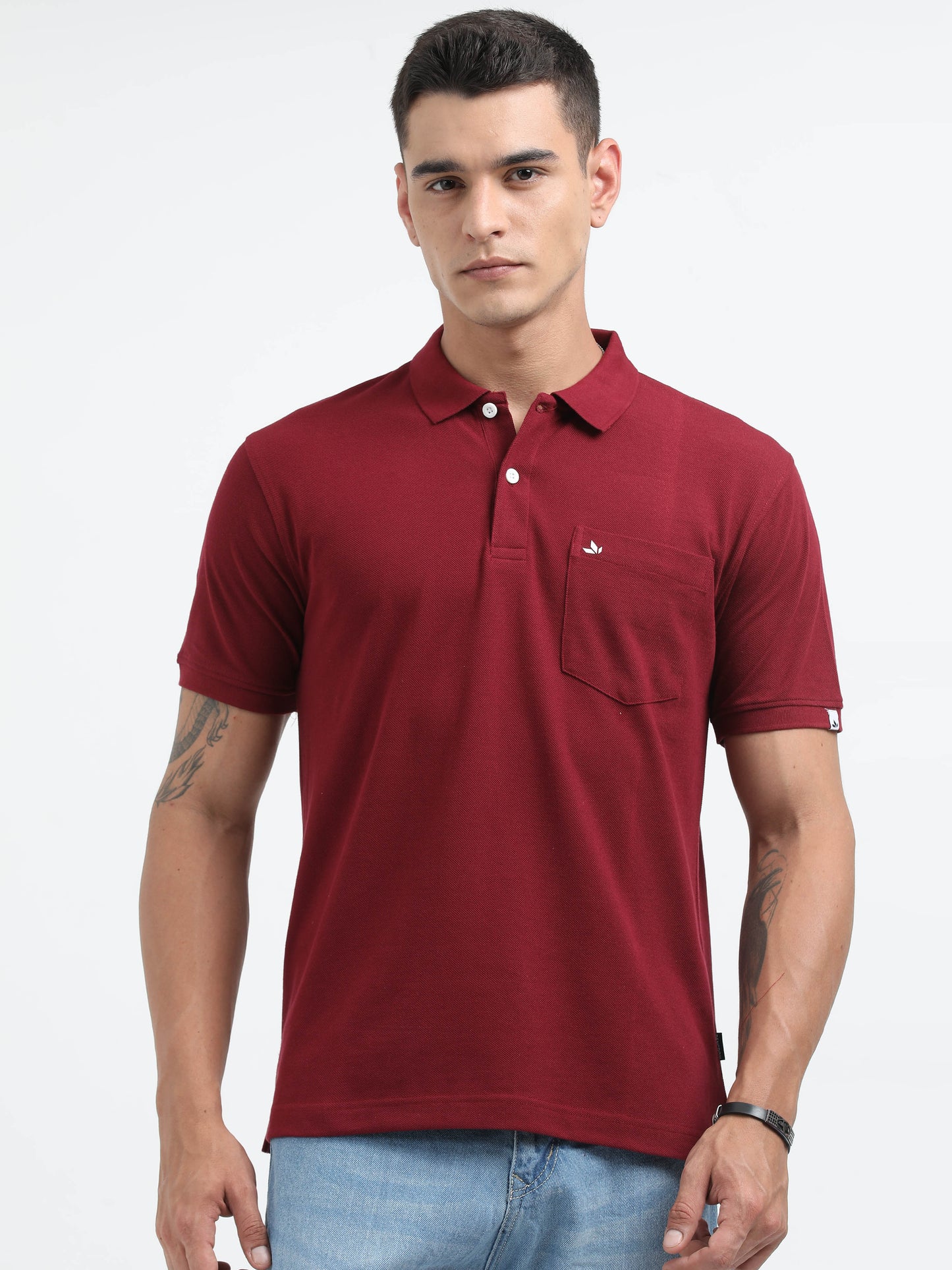 Men's Cotton Crimson Polo T-shirt