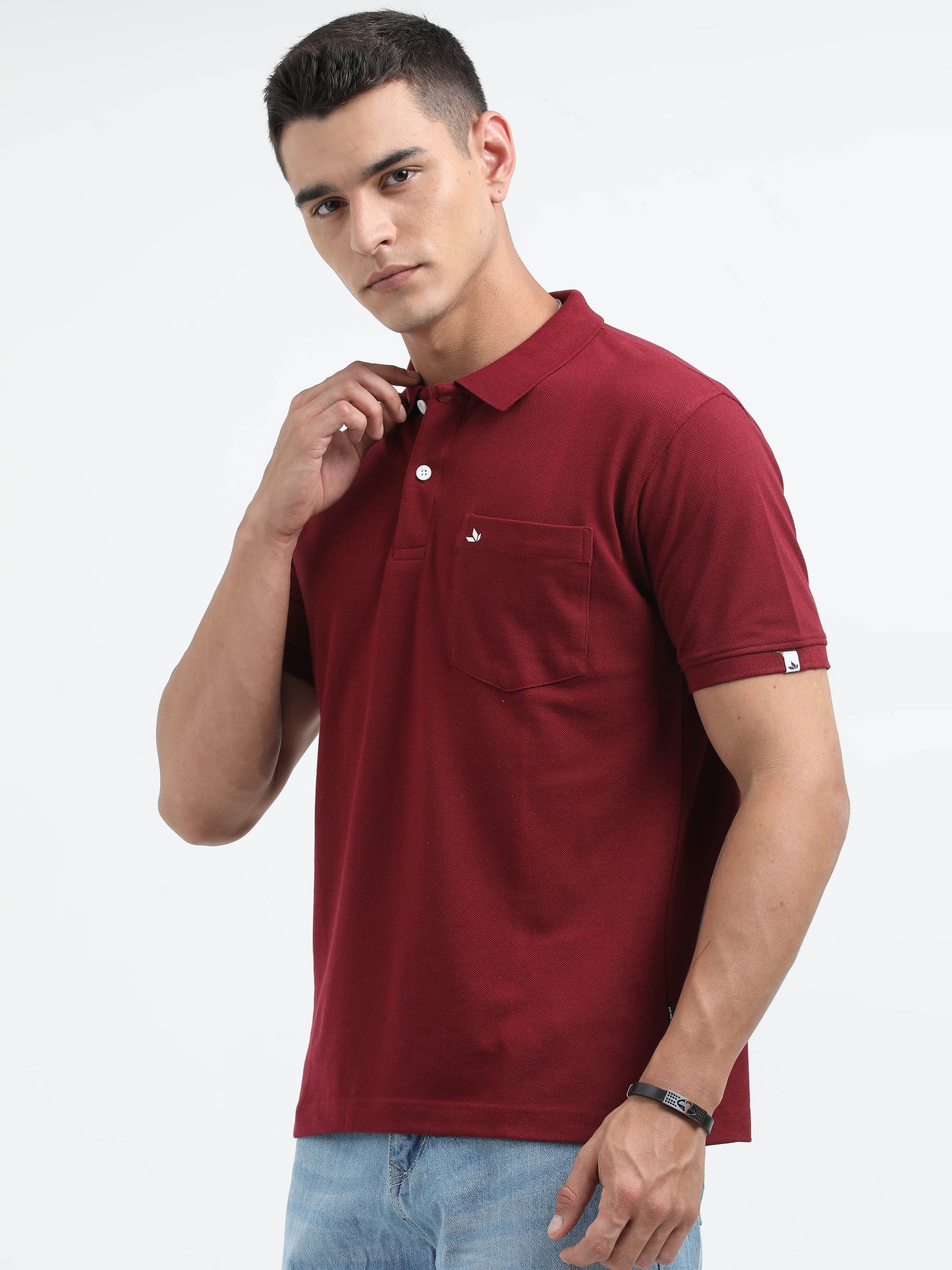 Men's Cotton Crimson Polo T-shirt