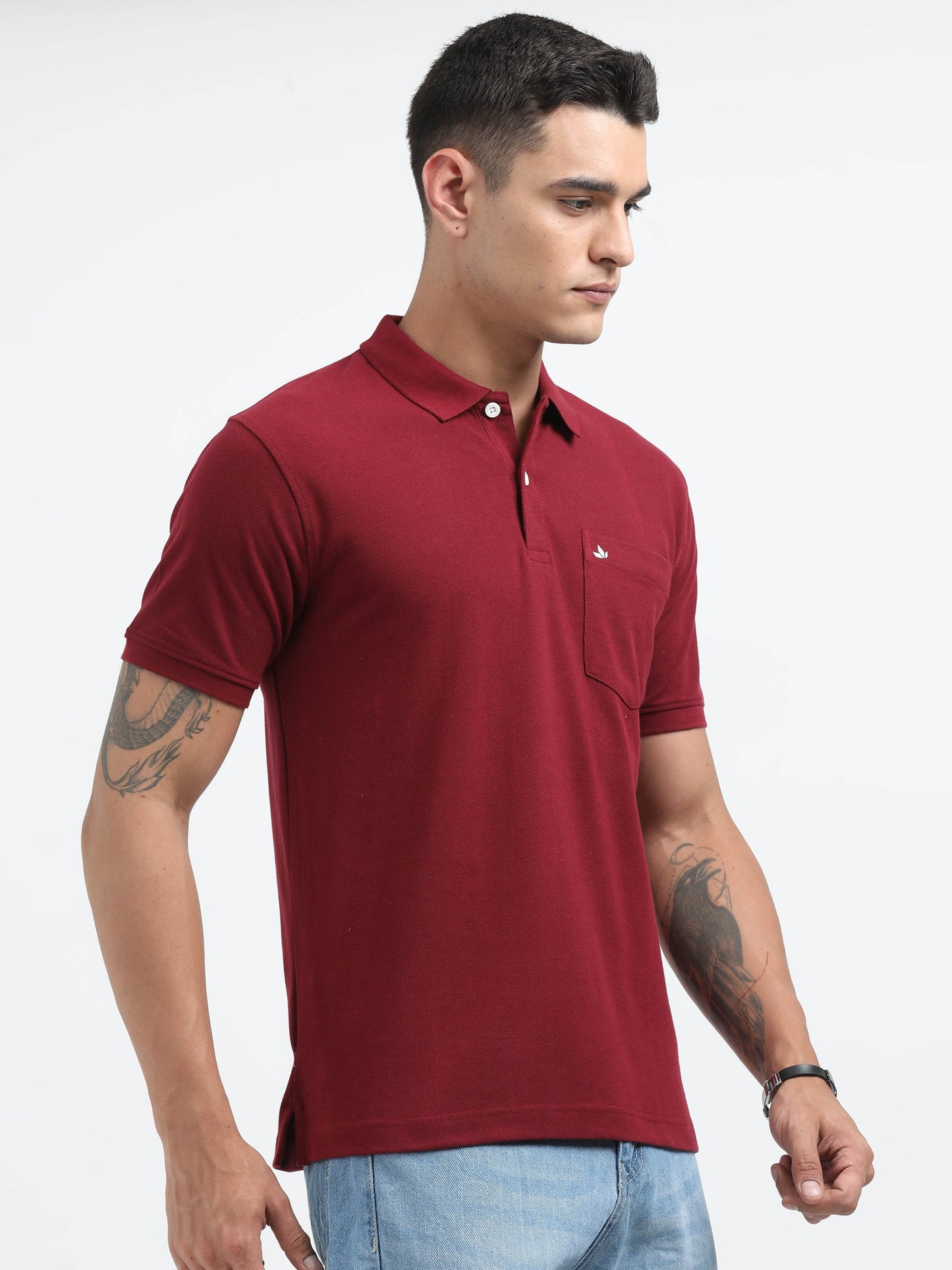 Men's Cotton Crimson Polo T-shirt