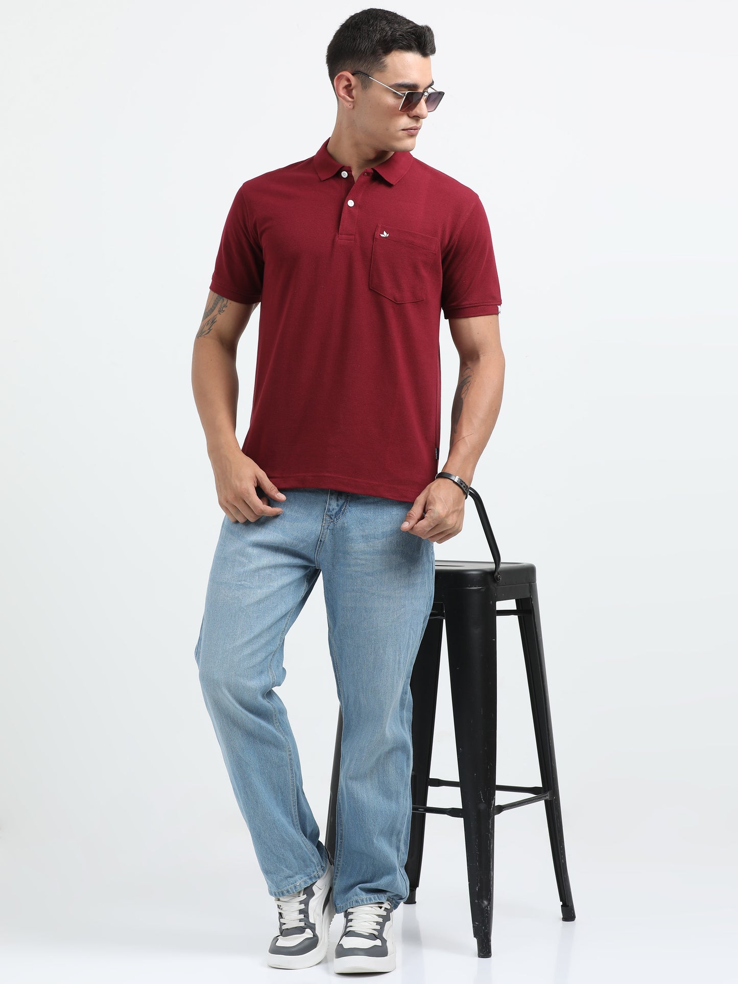 Men's Cotton Crimson Polo T-shirt