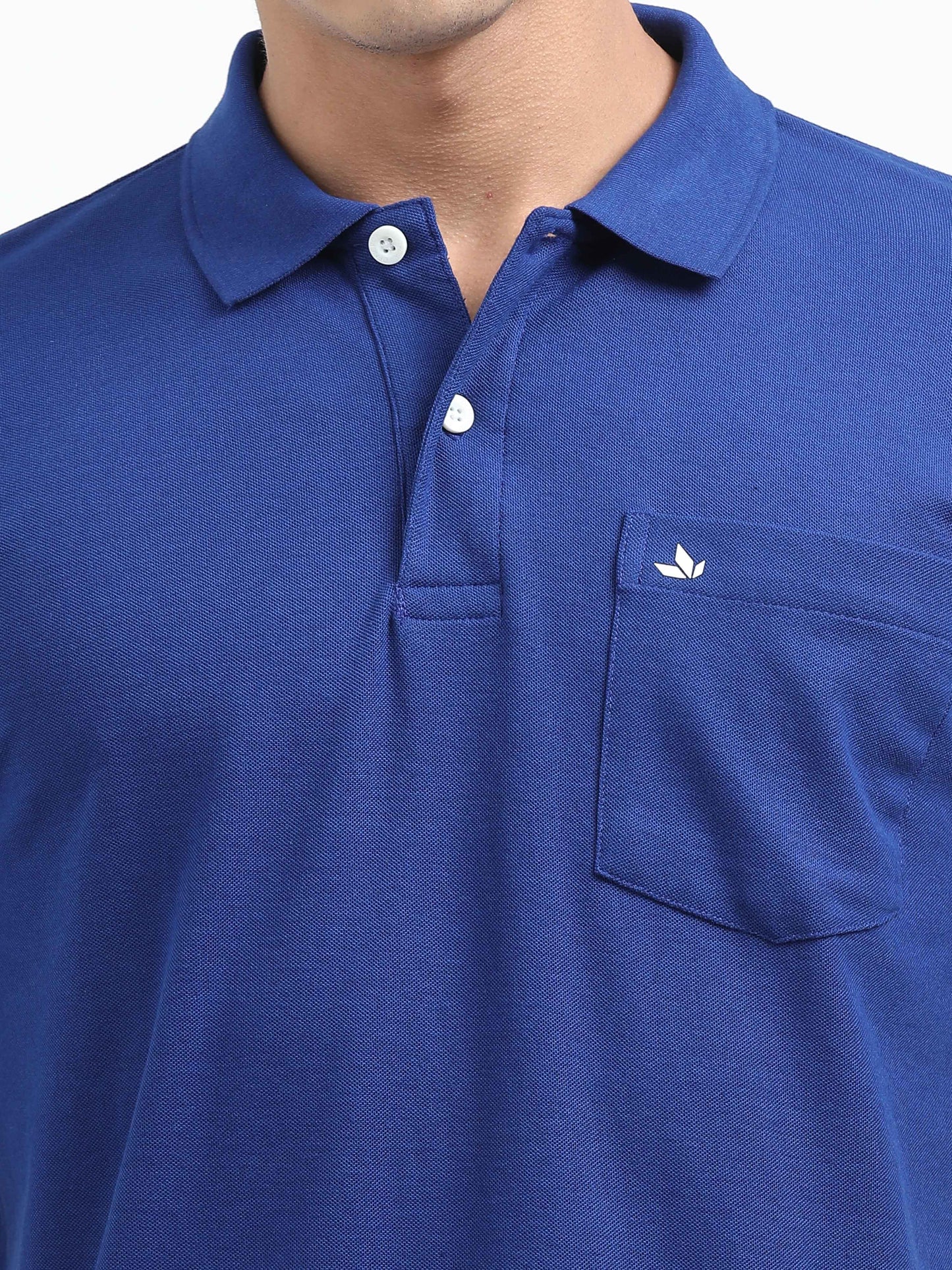 Men's Cotton Mild Blue Polo T-shirt