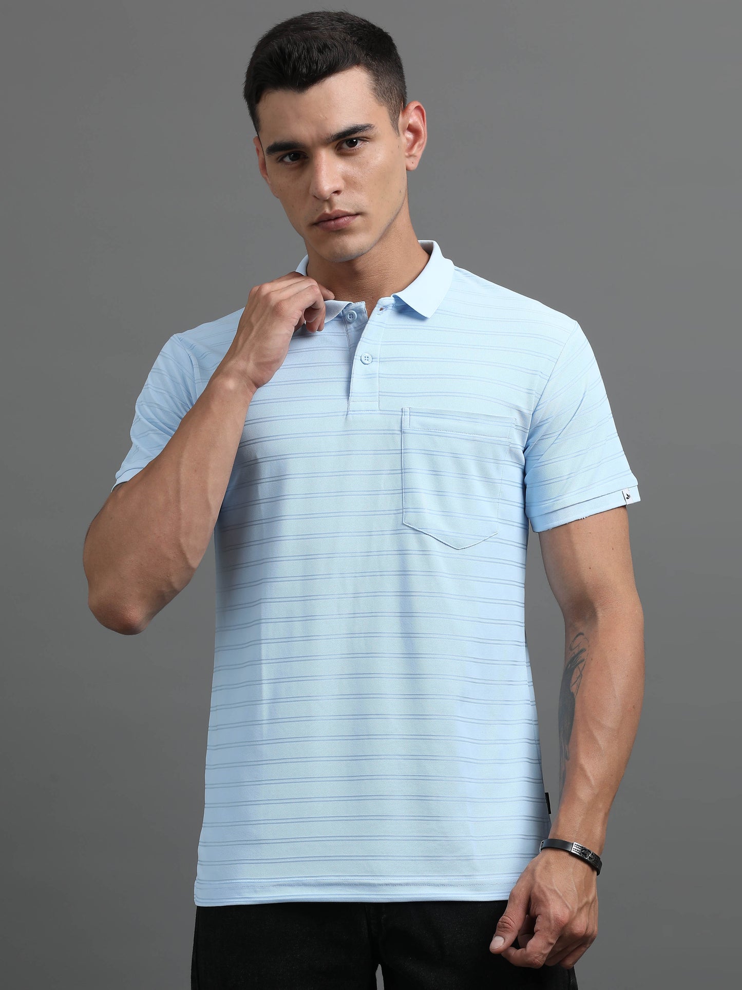 Men's Smart Fit Cloud Blue Polo T-shirt
