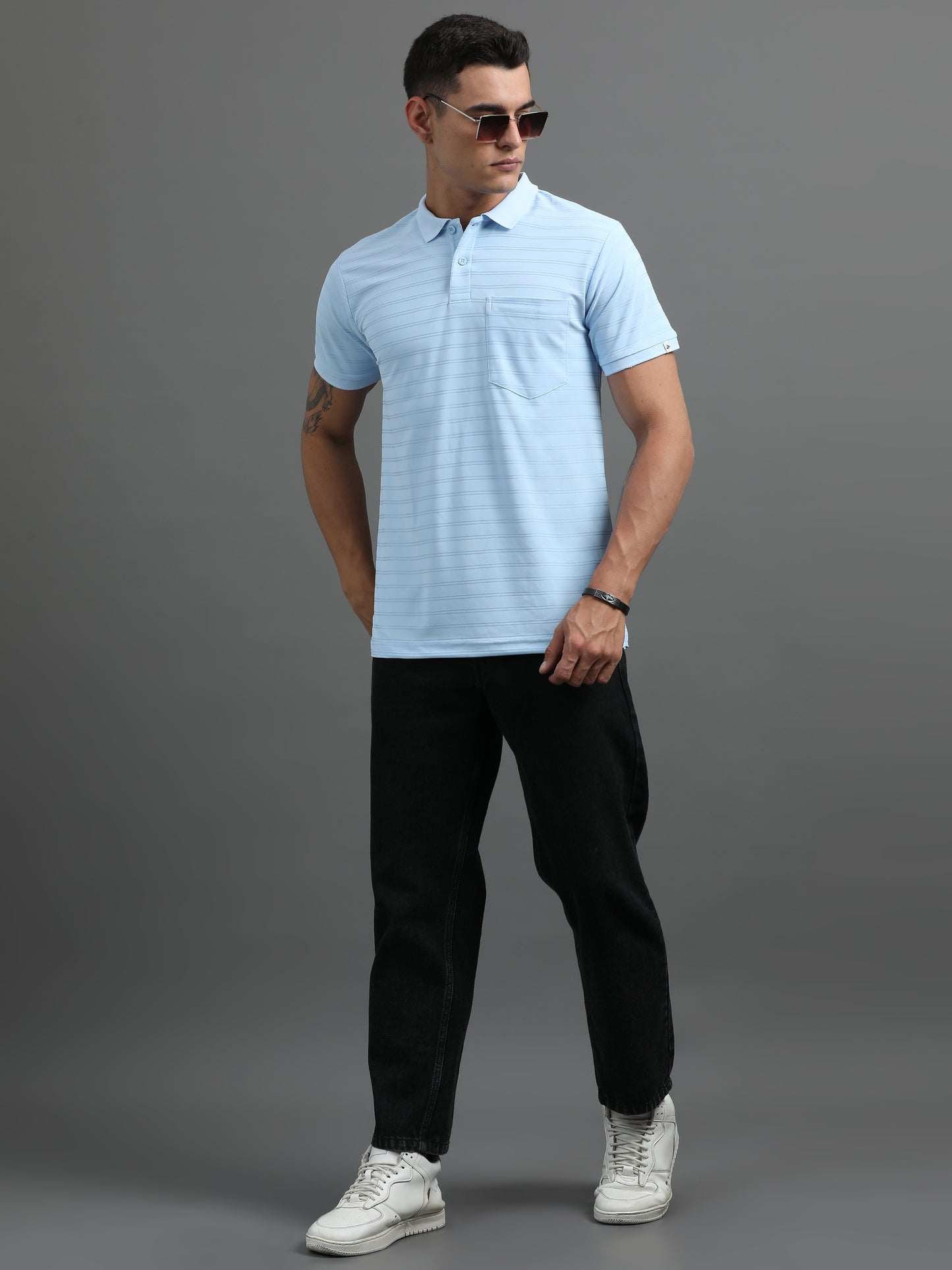Men's Smart Fit Cloud Blue Polo T-shirt