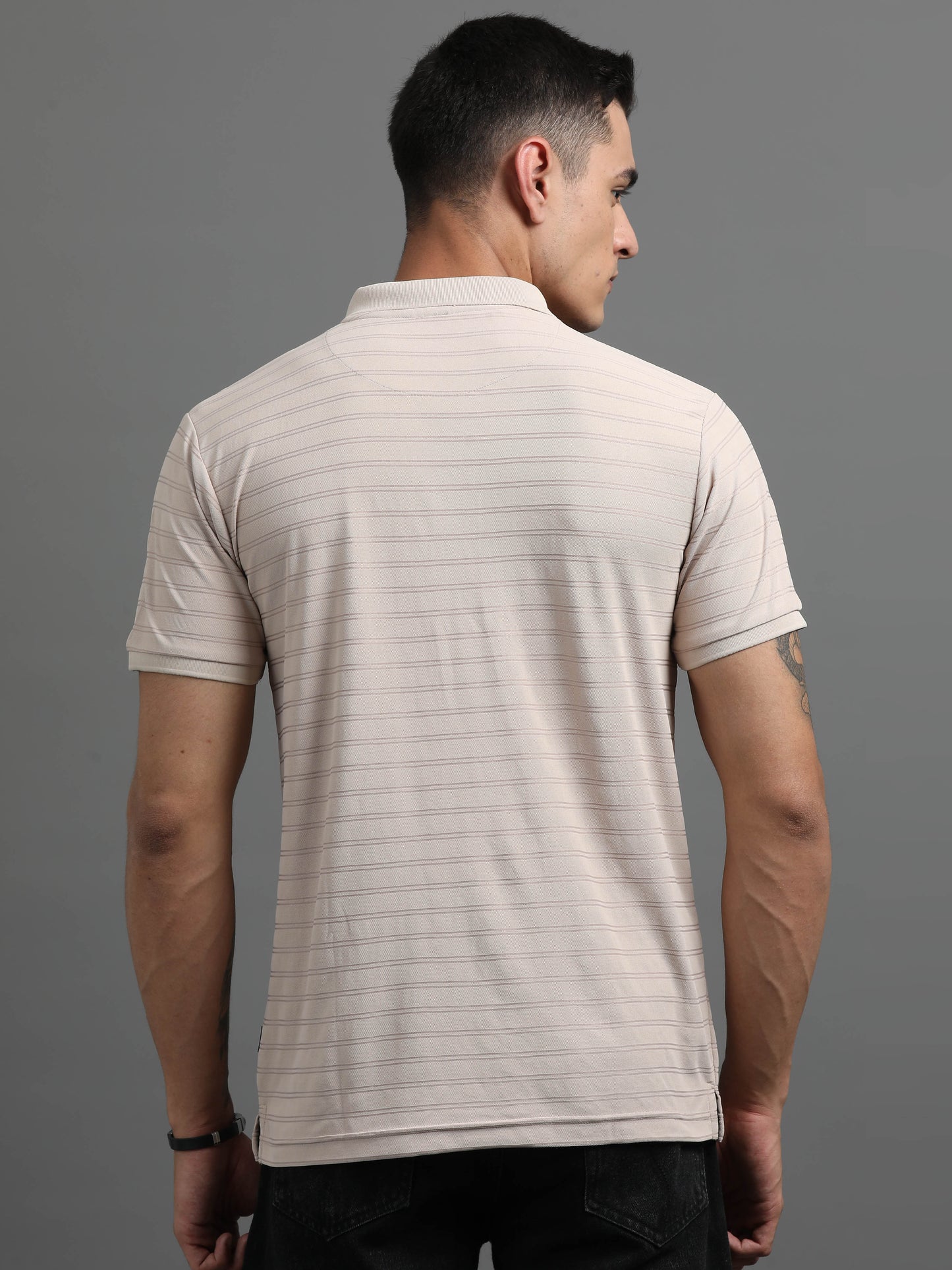 Men's Smart Fit Cream Polo T-shirt