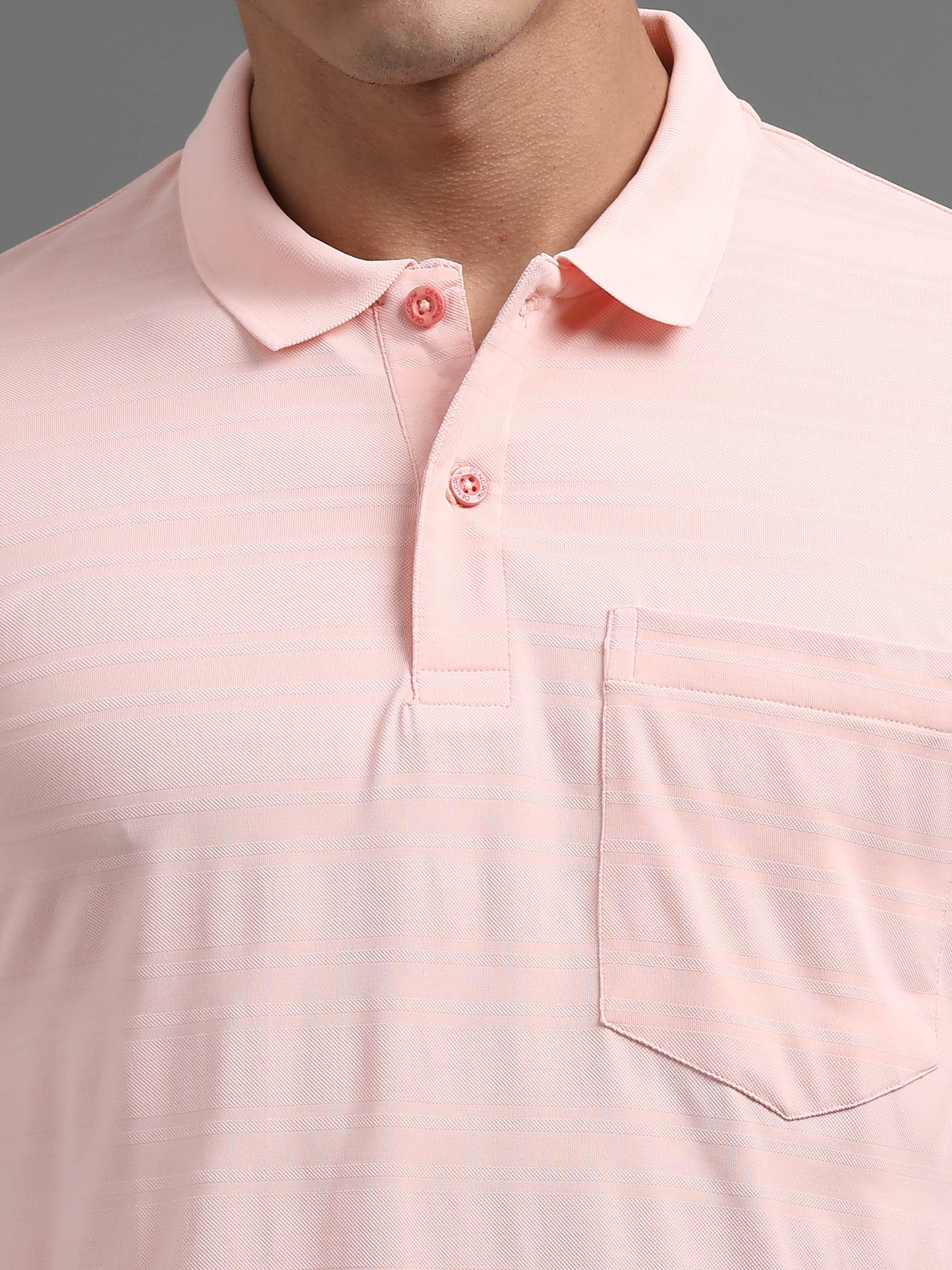 Men's Smart Fit Peach Polo T-shirt