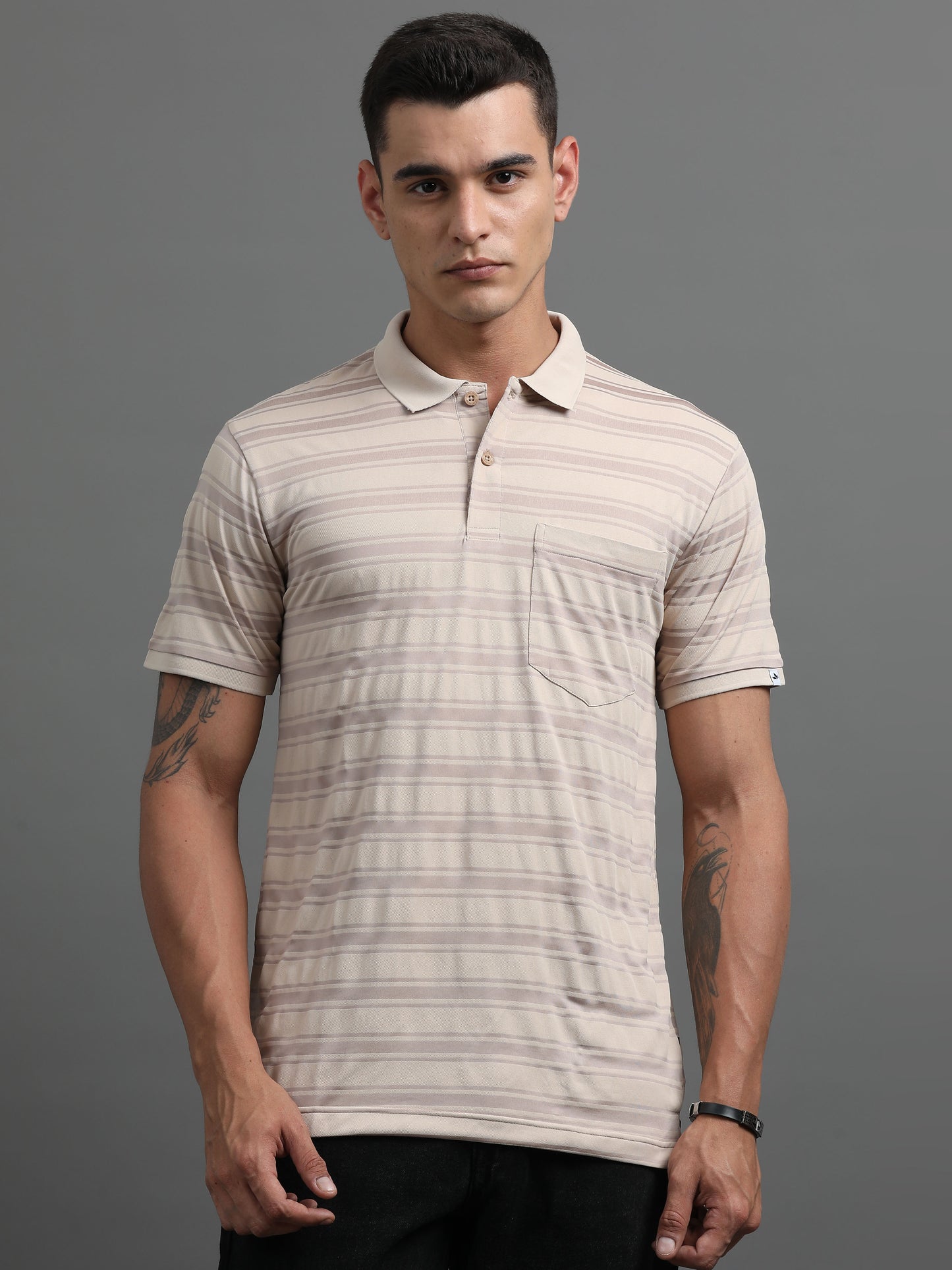 Men's Smart Fit Latte Polo T-shirt