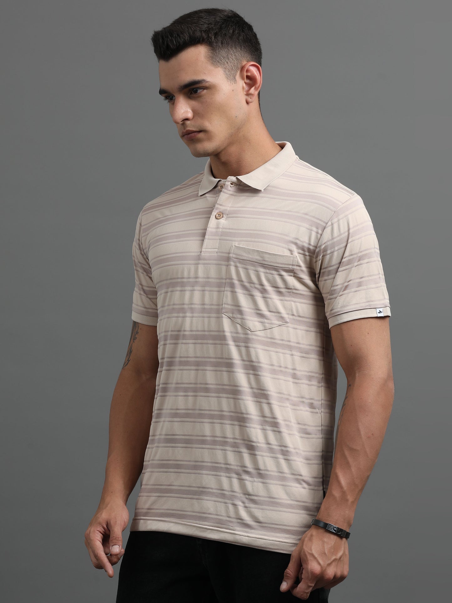 Men's Smart Fit Latte Polo T-shirt
