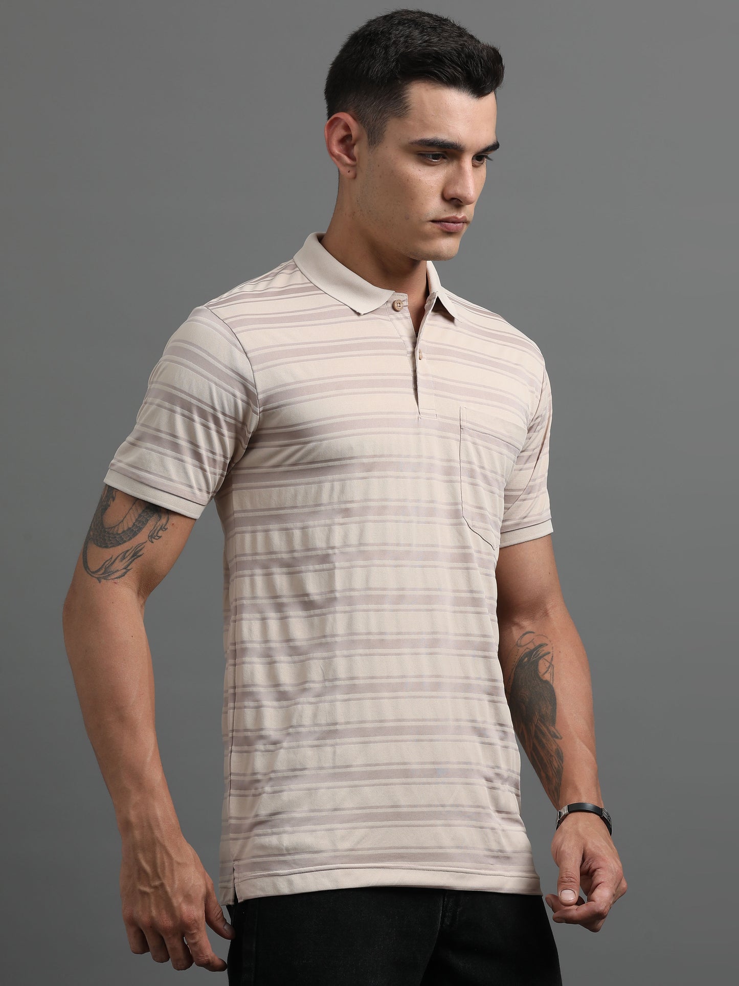 Men's Smart Fit Latte Polo T-shirt