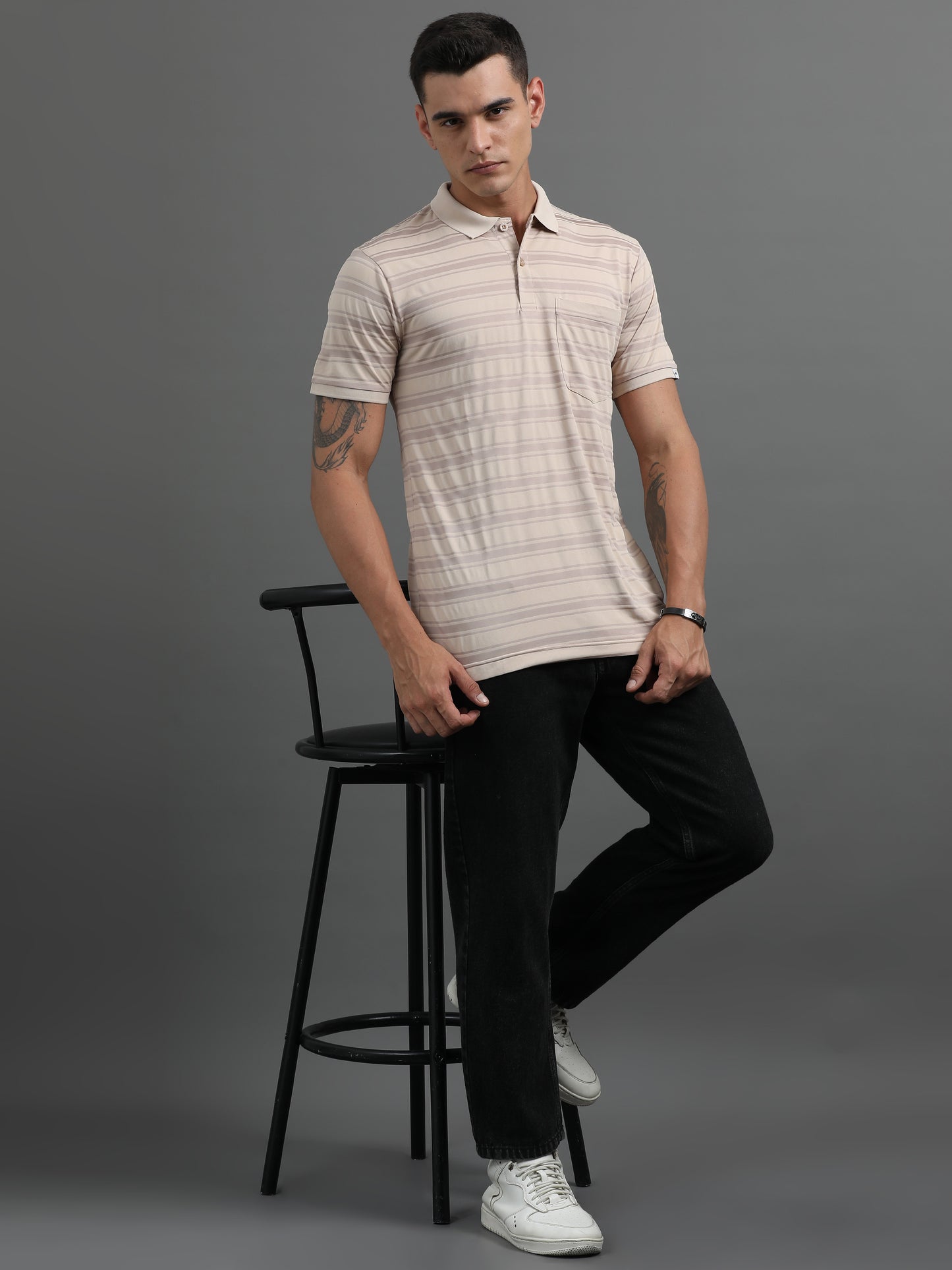 Men's Smart Fit Latte Polo T-shirt