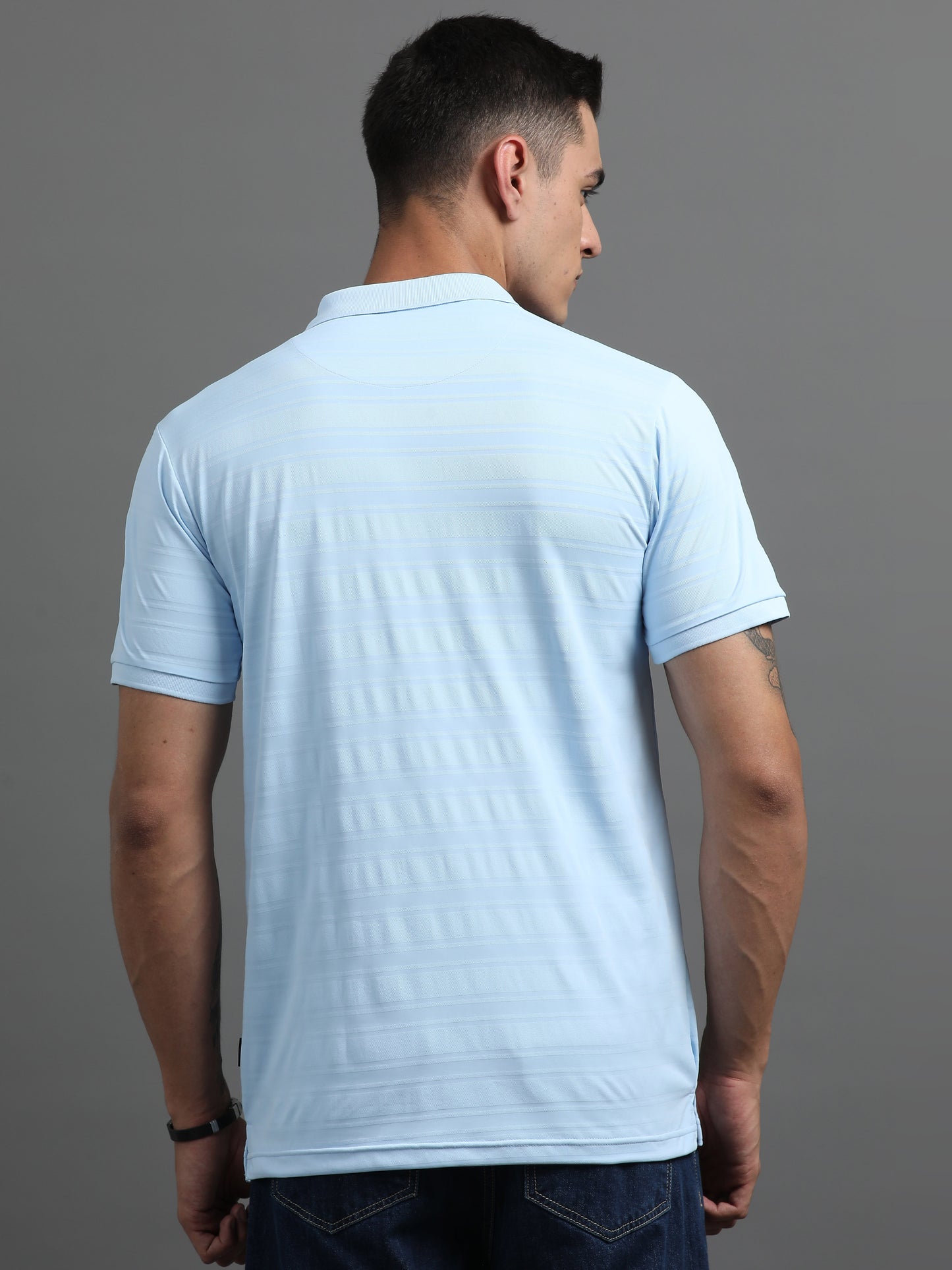 Men's Smart Fit Sky Blue Polo T-shirt