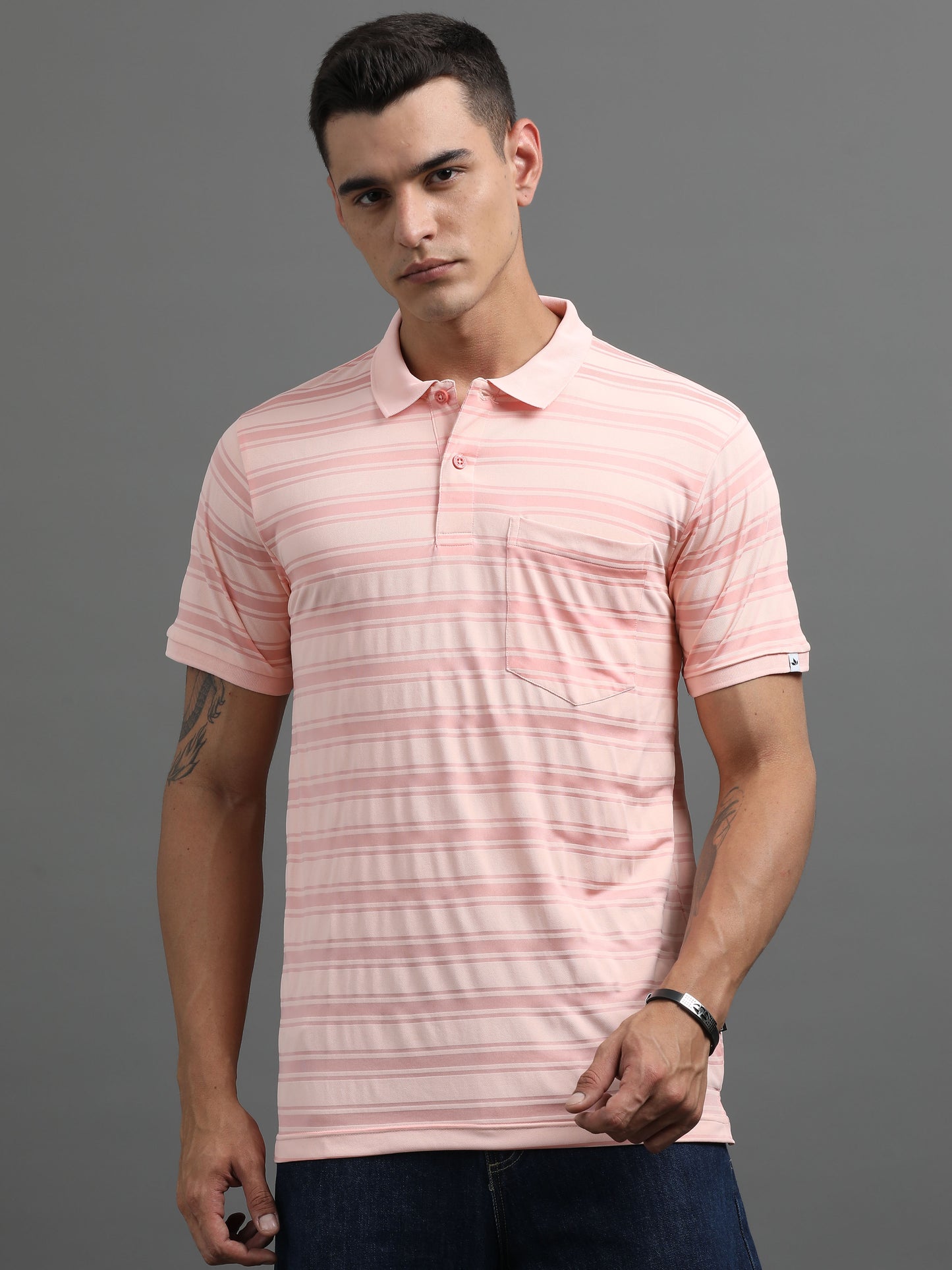 Men's Smart Fit Salmon Polo T-shirt