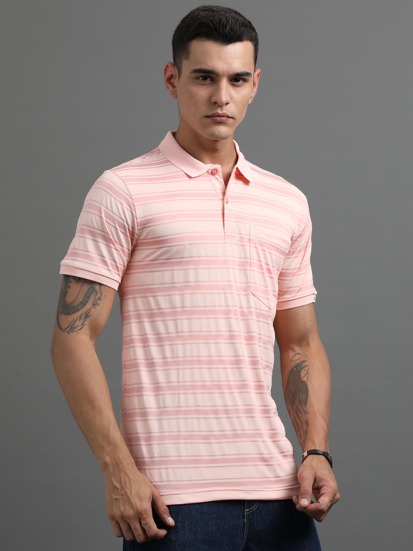 Men's Smart Fit Salmon Polo T-shirt
