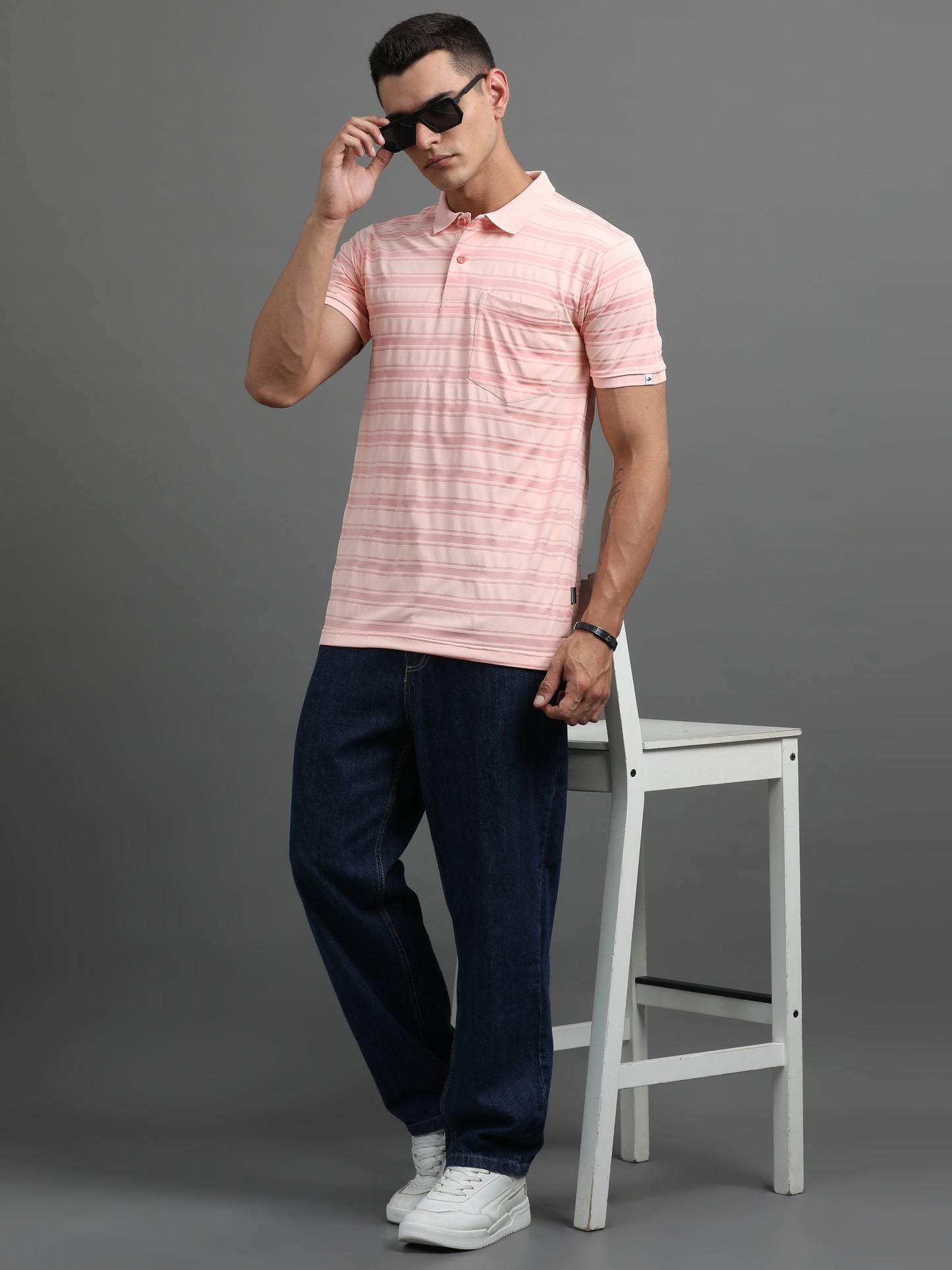 Men's Smart Fit Salmon Polo T-shirt