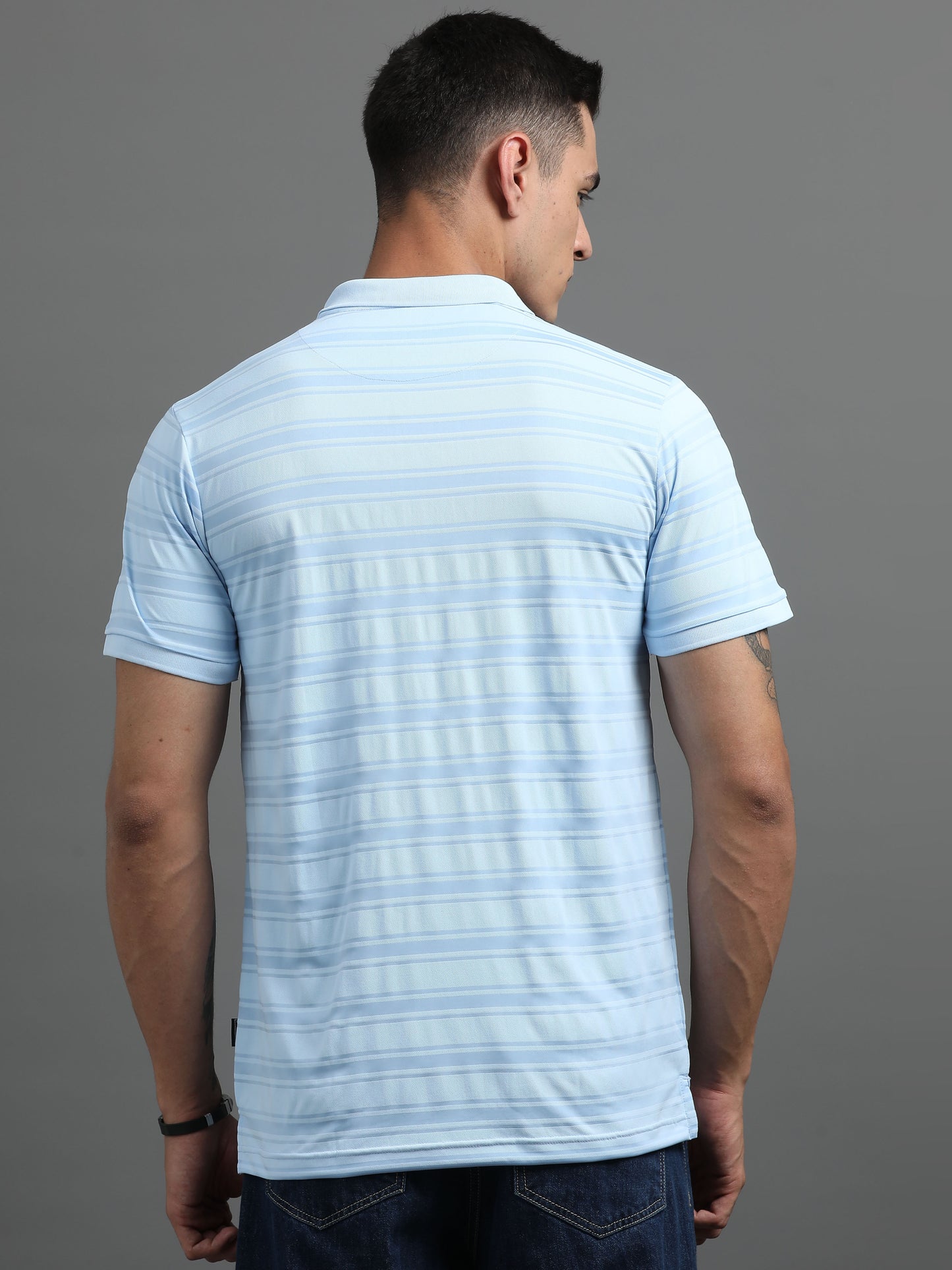 Men's Smart Fit Light Blue Polo T-shirt