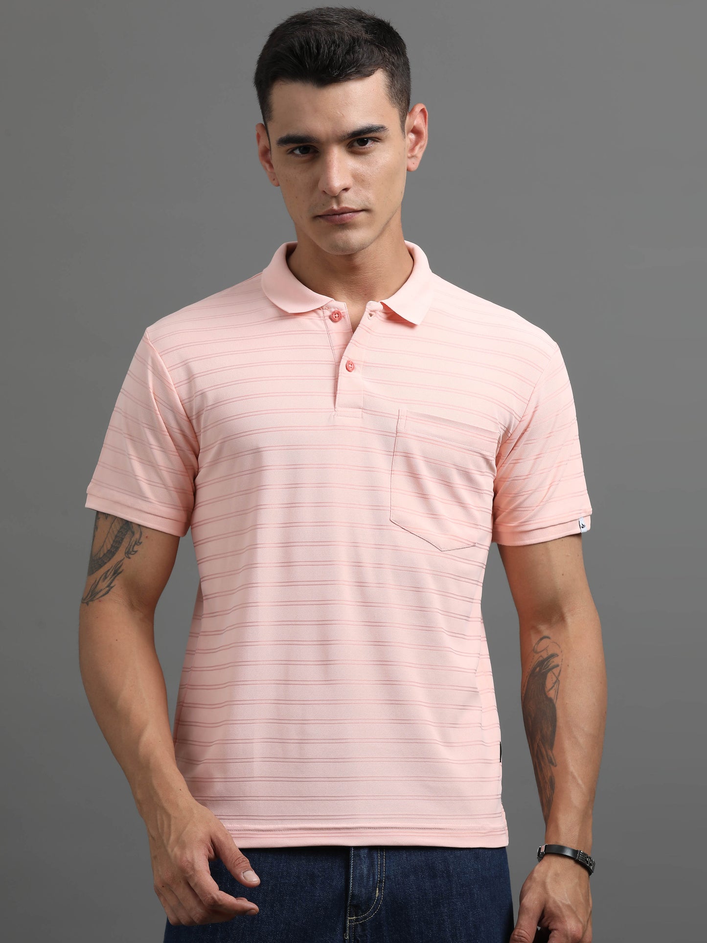 Men's Smart Fit Light Coral Polo T-shirt