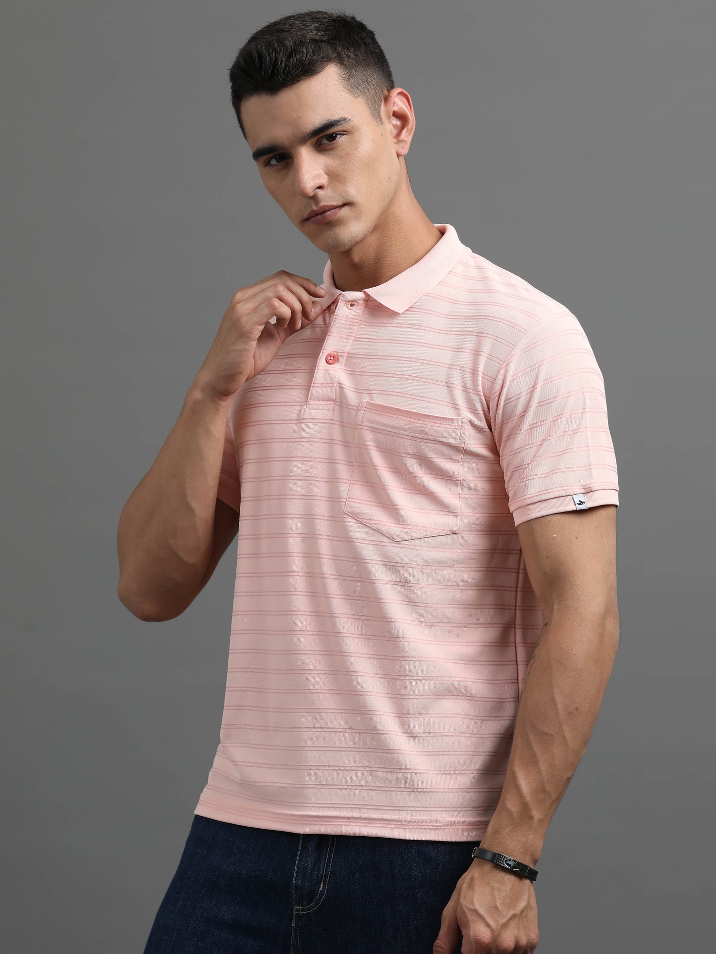 Men's Smart Fit Light Coral Polo T-shirt