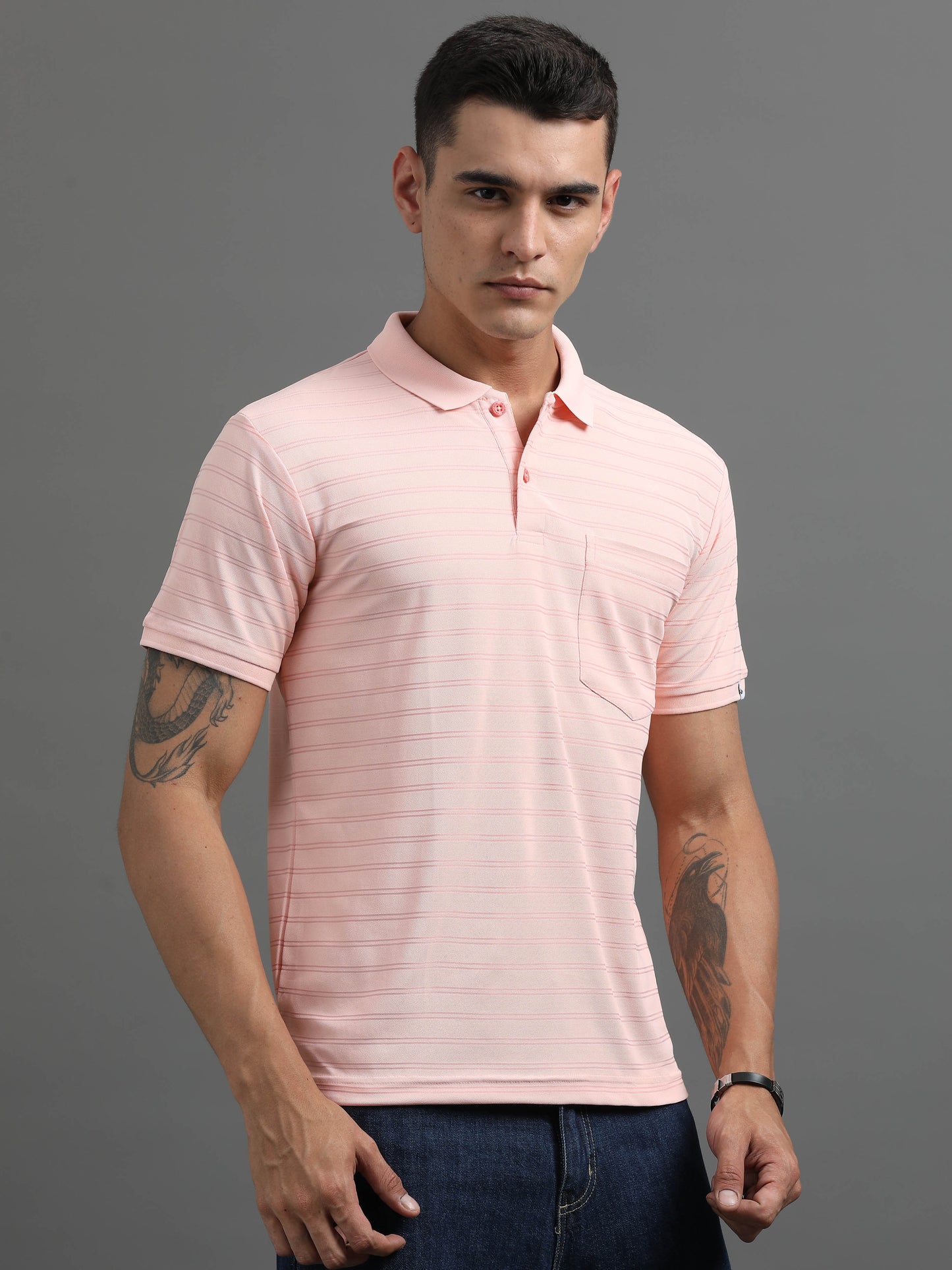 Men's Smart Fit Light Coral Polo T-shirt
