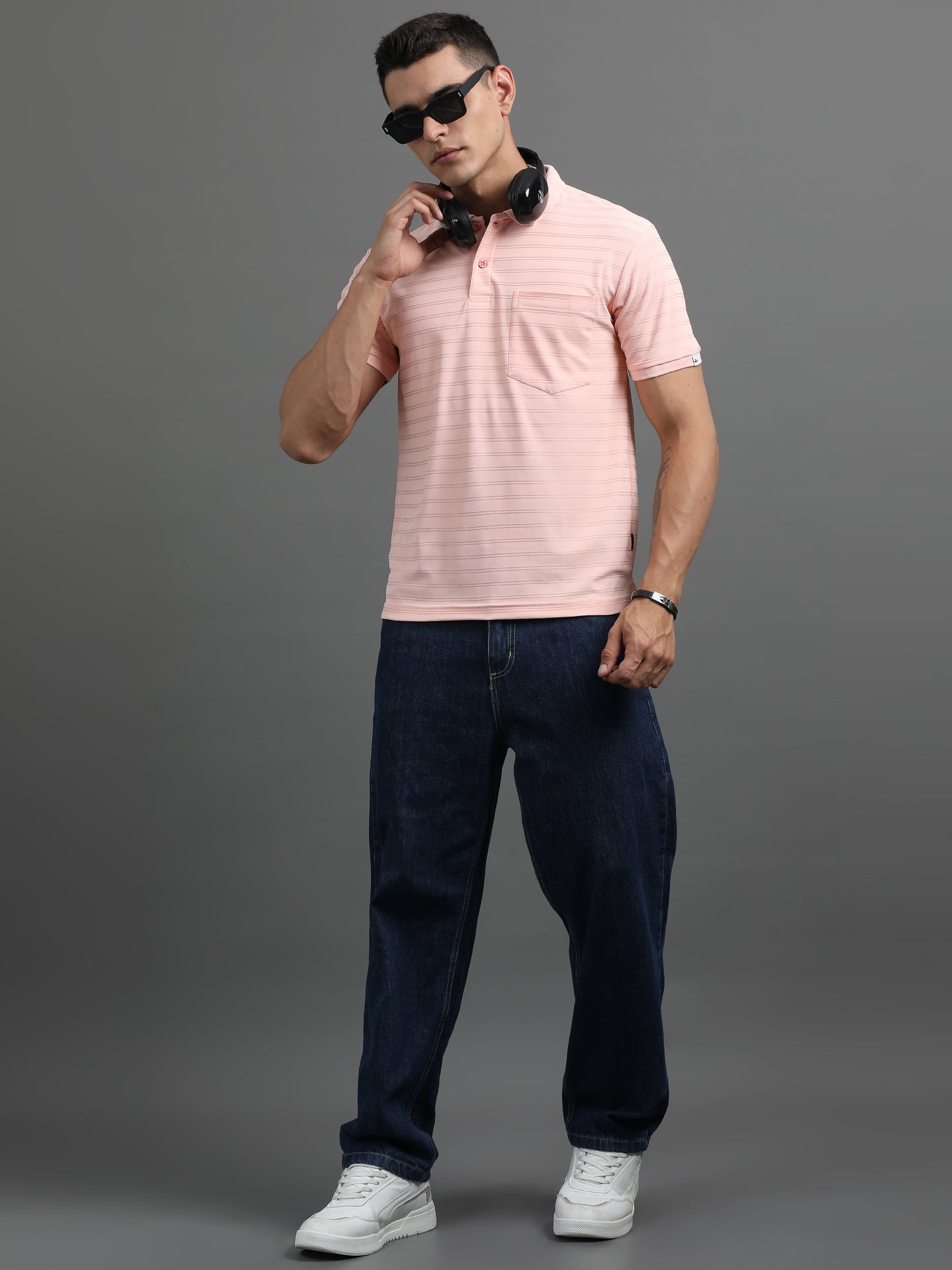 Men's Smart Fit Light Coral Polo T-shirt