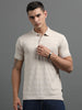 Men's Smart Fit Beige Polo T-shirt