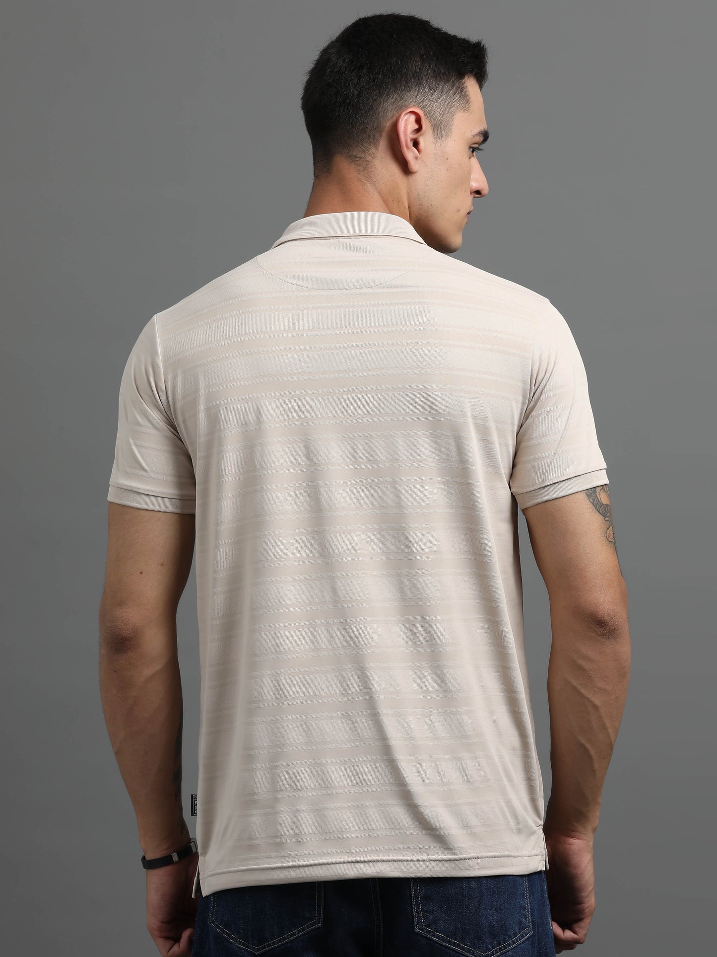 Men's Smart Fit Beige Polo T-shirt