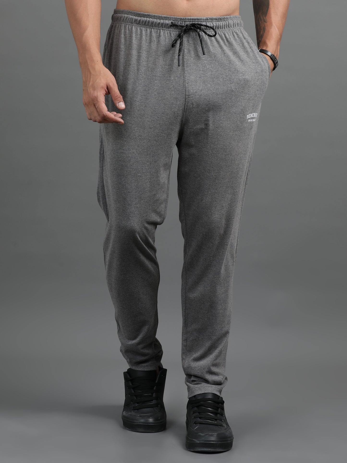 Men's Cotton Rich Stone Grey Track Pants