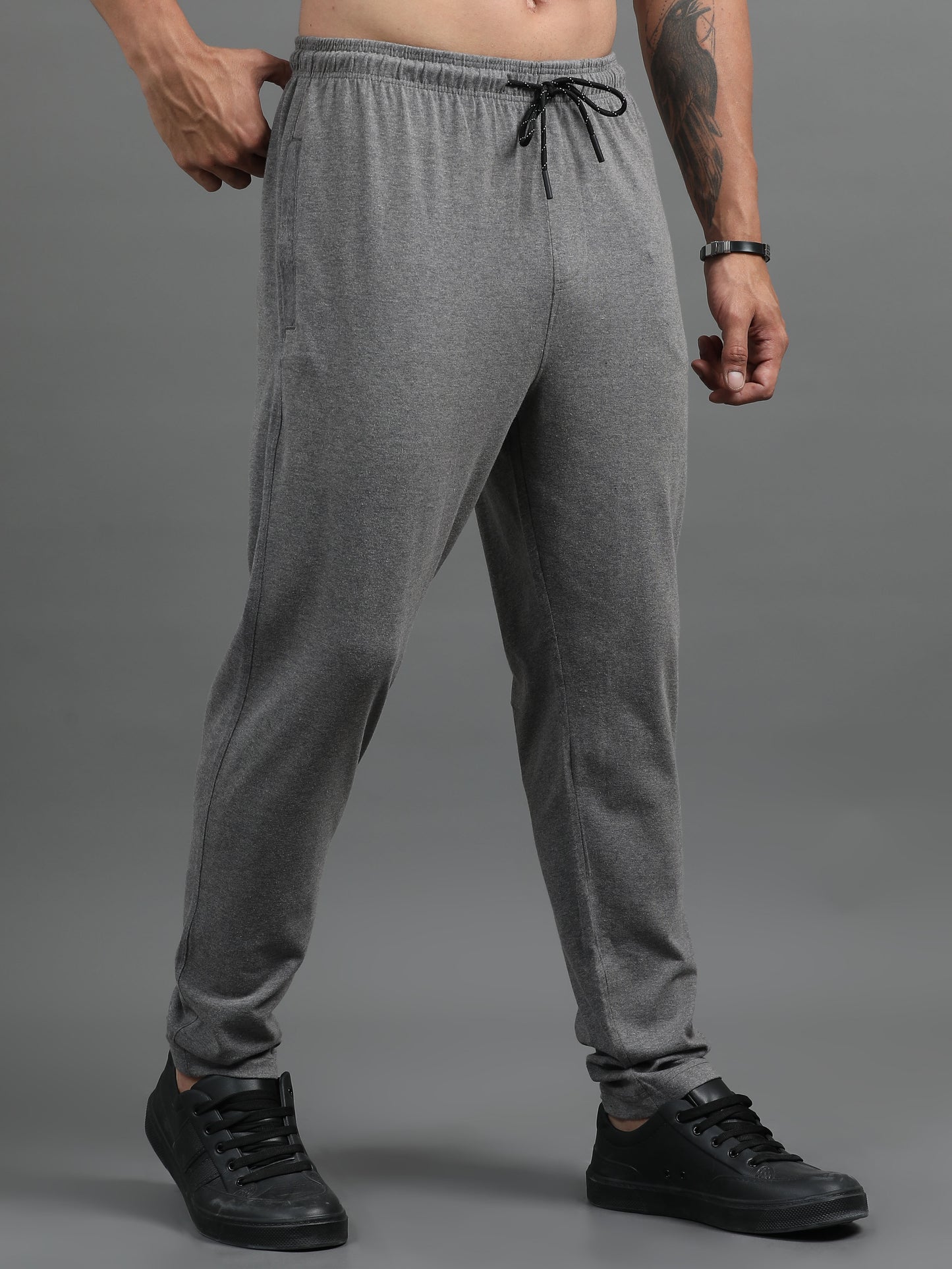 Men's Cotton Rich Stone Grey Track Pants