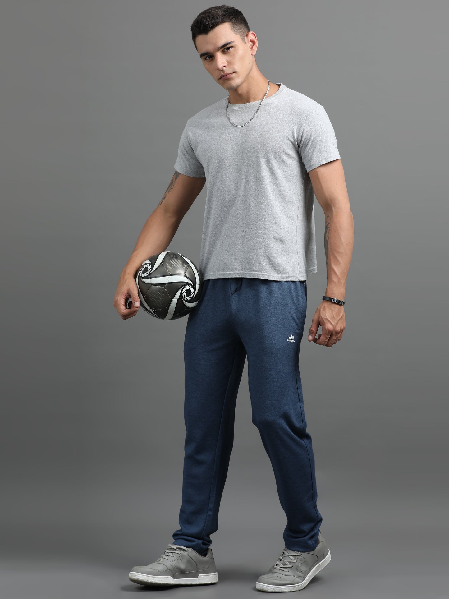 Men's Cotton Rich Navy Track Pants