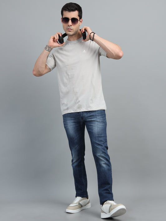 Men's Off White Round Neck T-Shirt