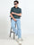 Men's Black Striped Teal Polo T-Shirt
