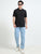 Men's Black Striped Black Polo T-Shirt