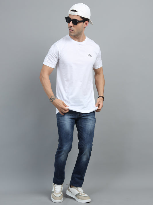 Men's White Round Neck T-Shirt