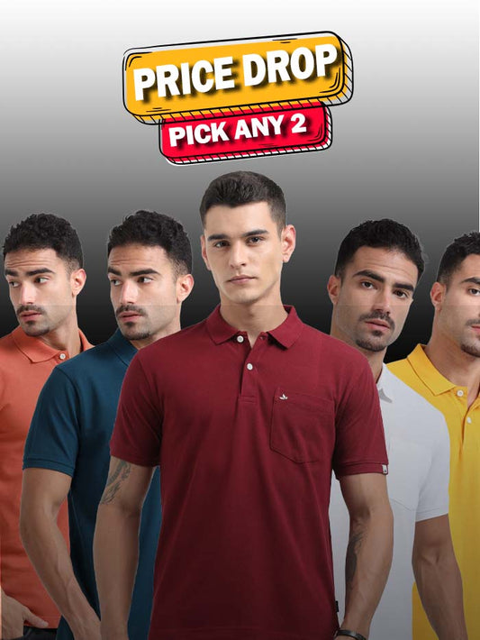 Pick Any 2 - Solid Polo T-Shirt Combo